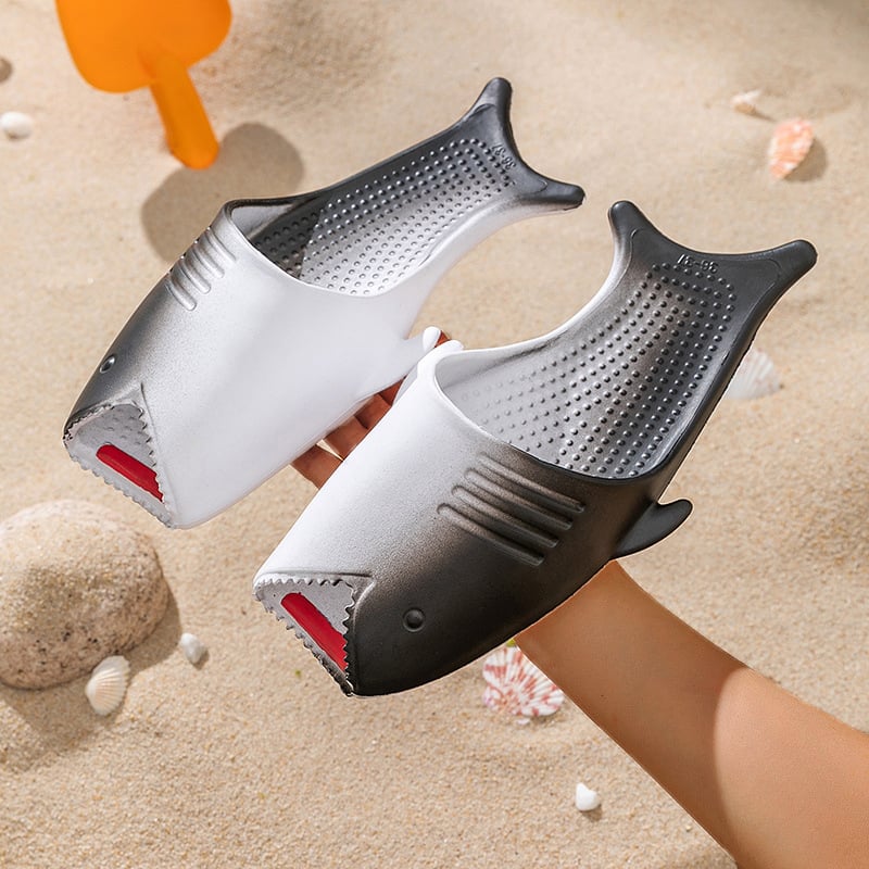 De moda Creative Cartoon Inner And Outer suave Bottom Non-Slip Shark Slippers