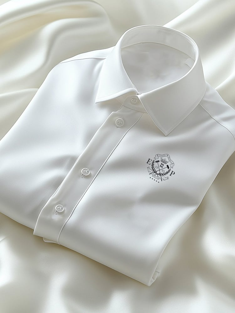 Camisa ejecutivo casual Logo solapa de manga corta para hombre