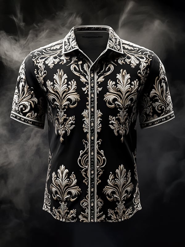 Camisa retro Gothic diseño de manga corta para hombre