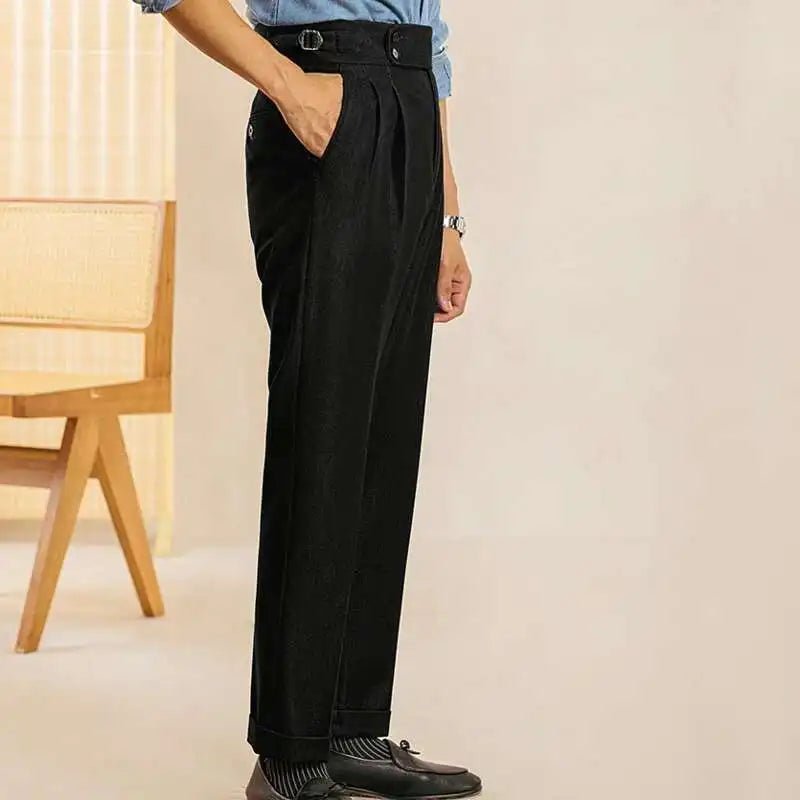 High-waist office black trousers