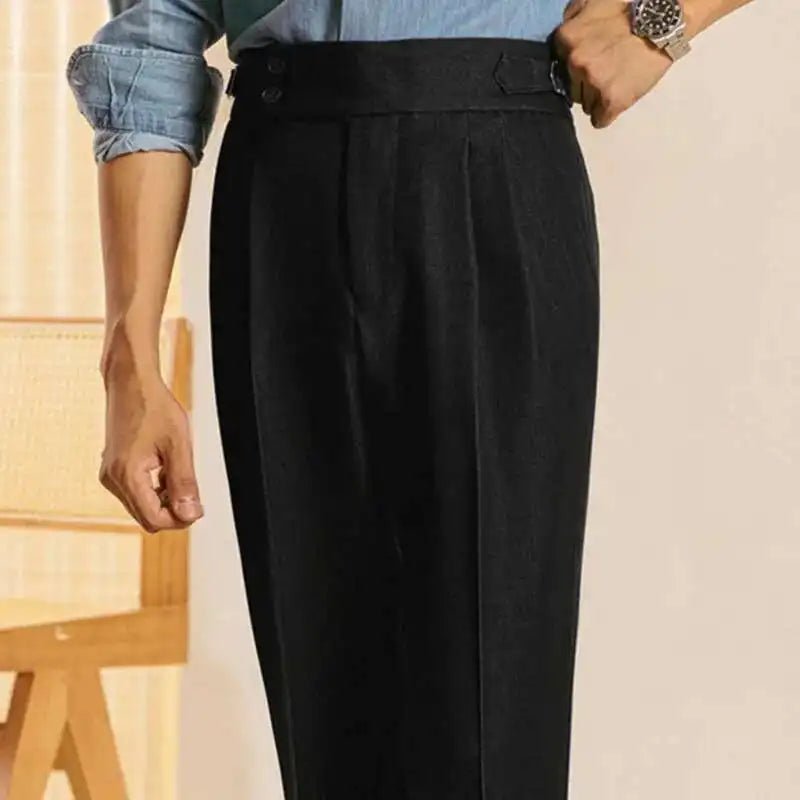 High-waist office black trousers
