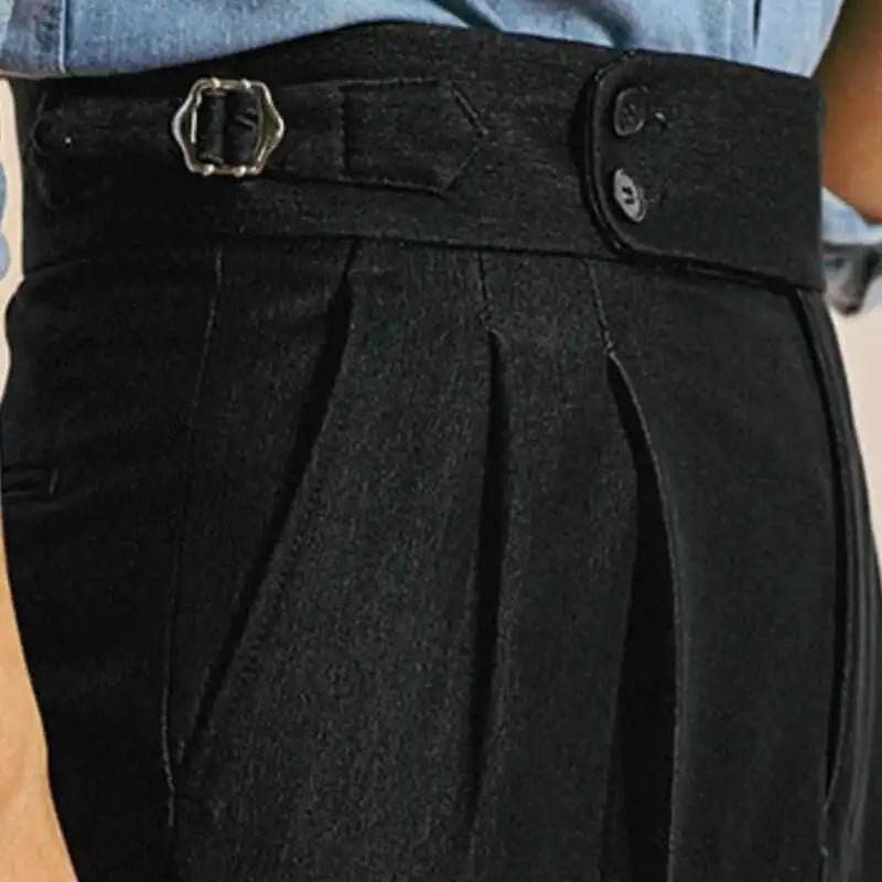 High-waist office black trousers