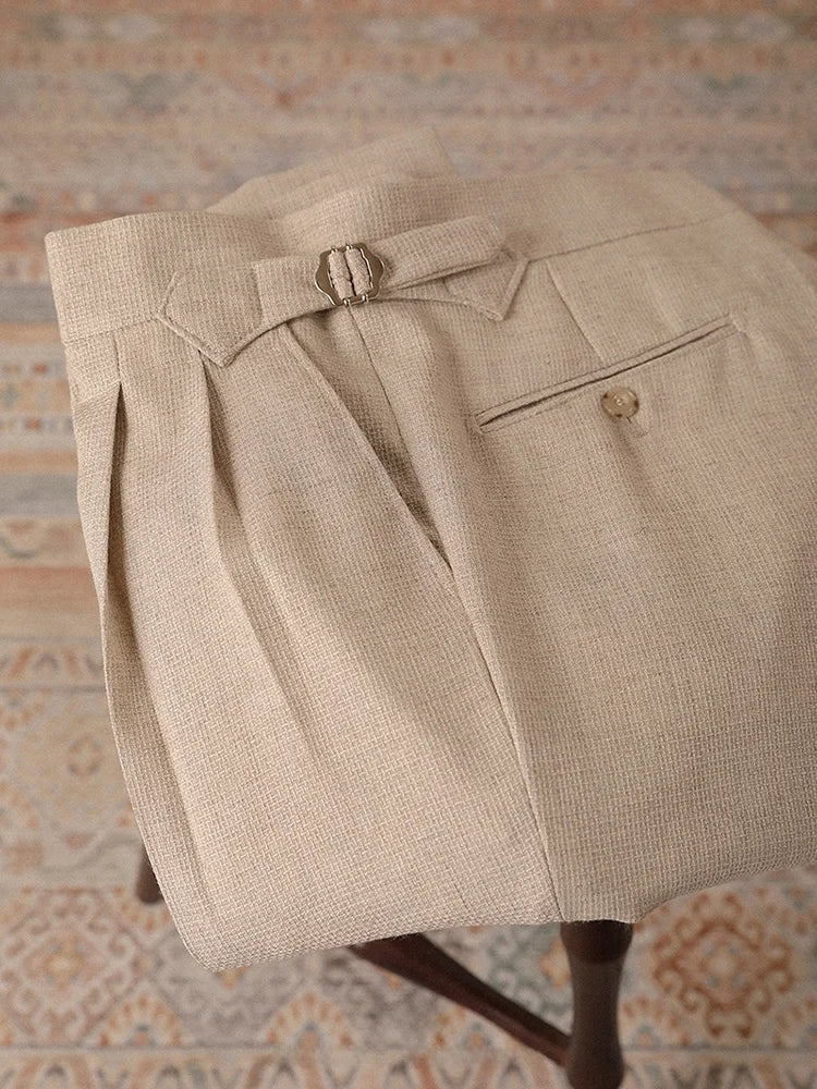 High-waist paris straight trousers