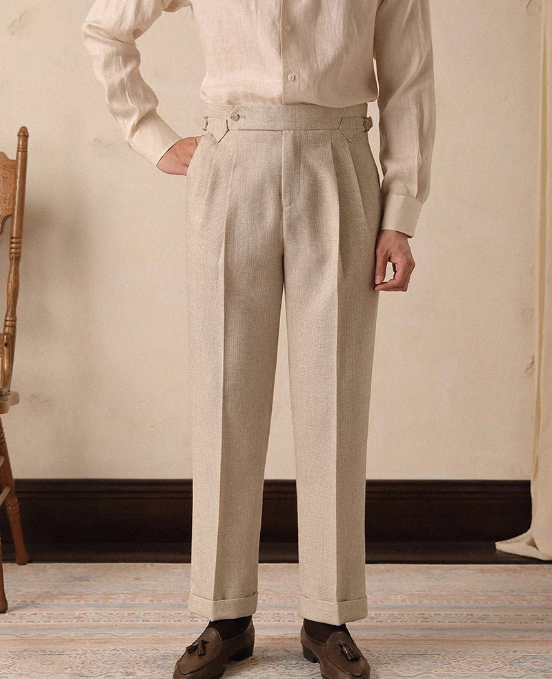 High-waist paris straight trousers