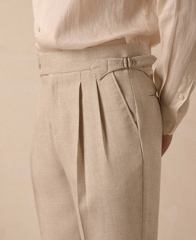 High-waist paris straight trousers