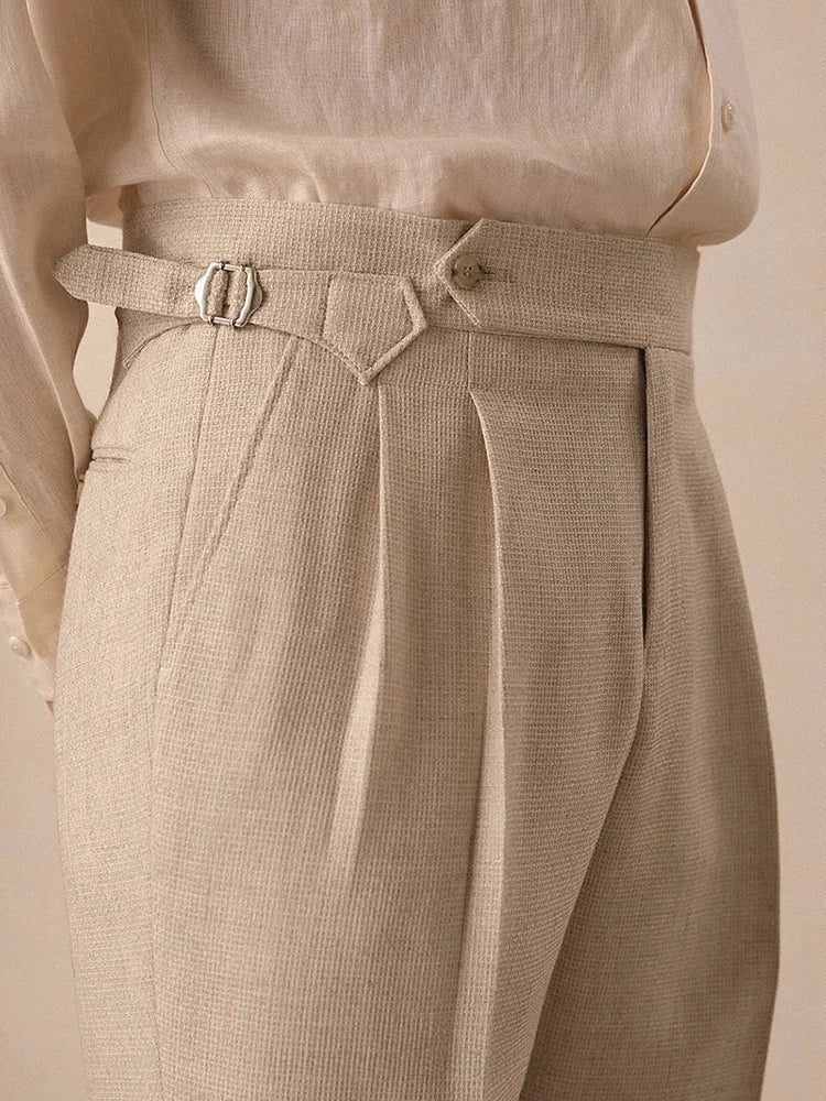 High-waist paris straight trousers