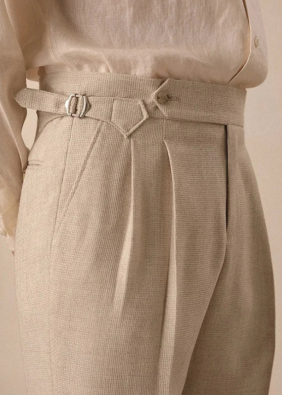 High-waist paris straight trousers