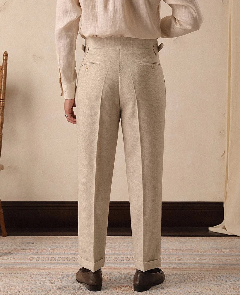 High-waist paris straight trousers