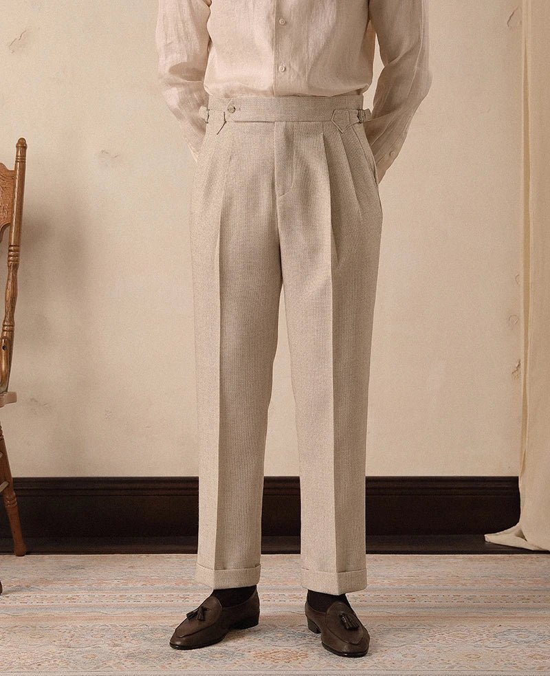 High-waist paris straight trousers