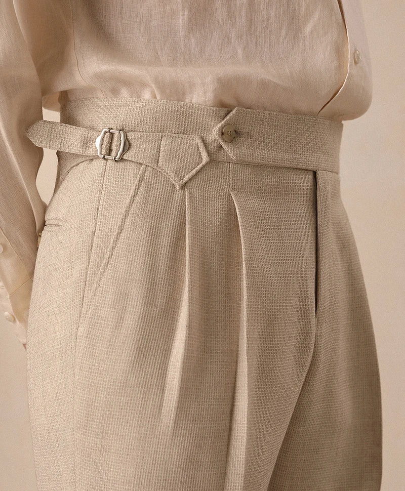 High-waist paris straight trousers