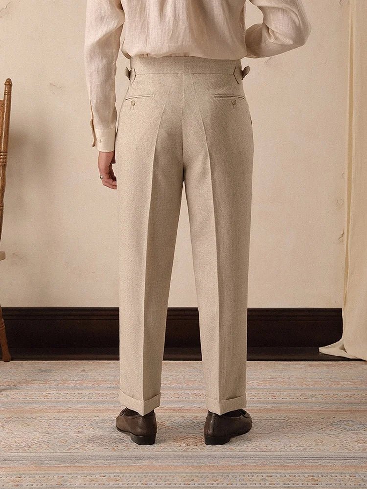 High-waist paris straight trousers