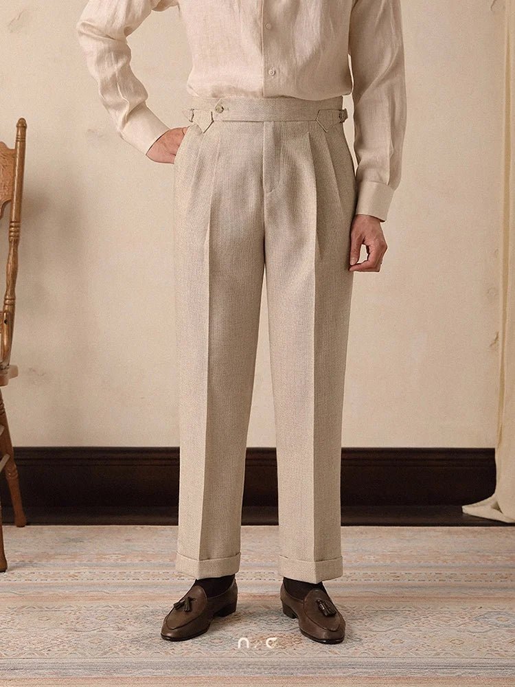 High-waist paris straight trousers