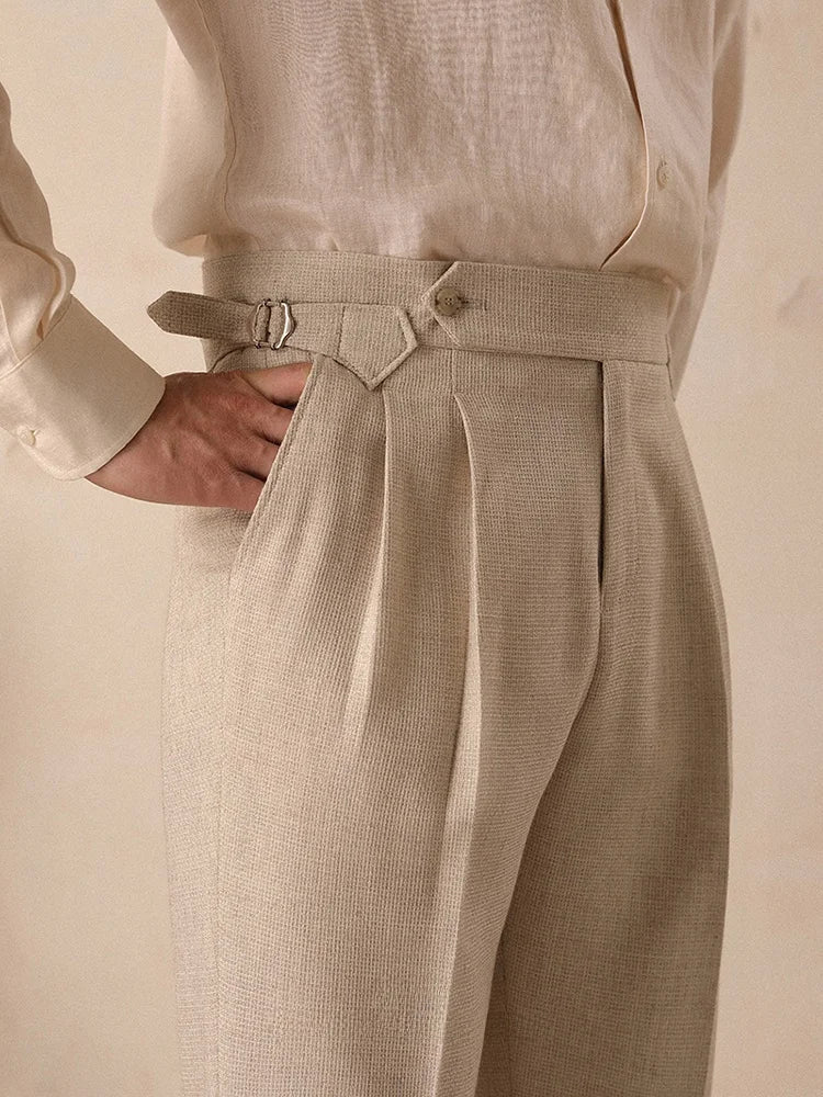 High-waist paris straight trousers