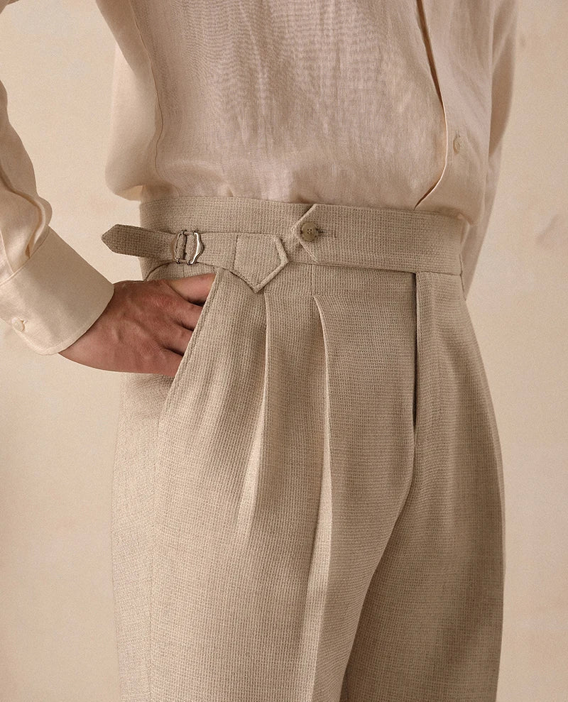 High-waist paris straight trousers