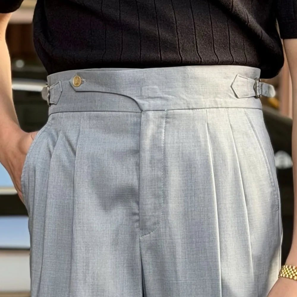 High-waist thin naples trousers