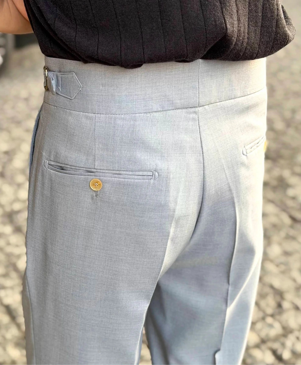 High-waist thin naples trousers