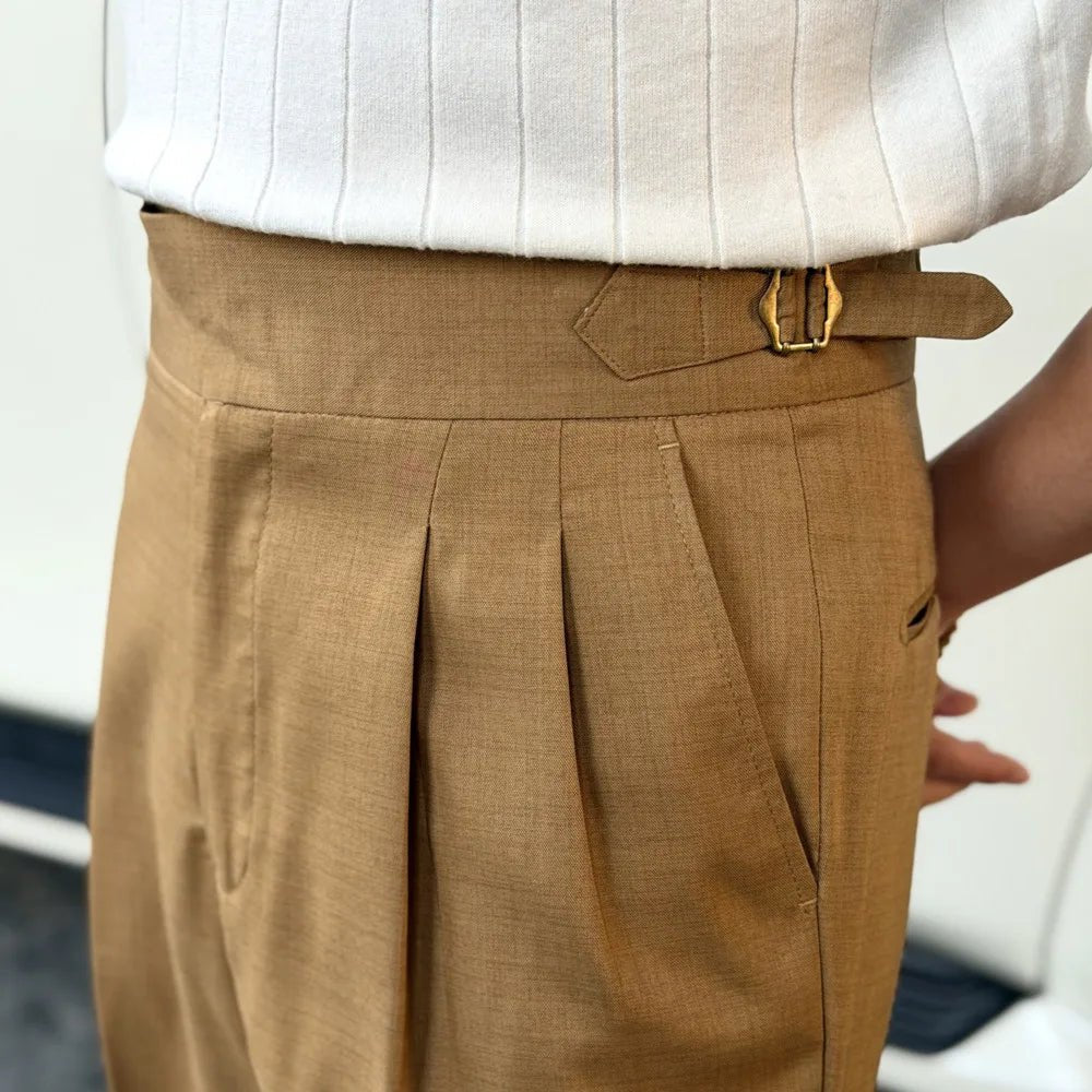 High-waist thin naples trousers