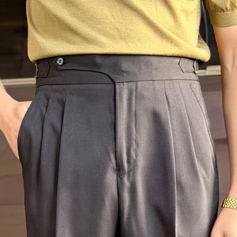 High-waist thin naples trousers