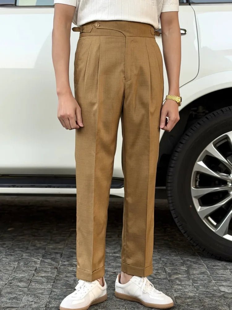 High-waist thin naples trousers