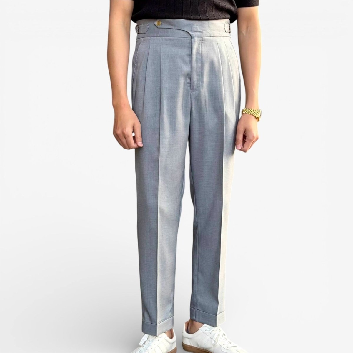 High-waist thin naples trousers