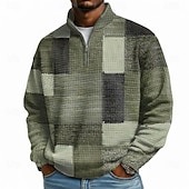 Sudadera geométrico a cuadros Waffle para hombre