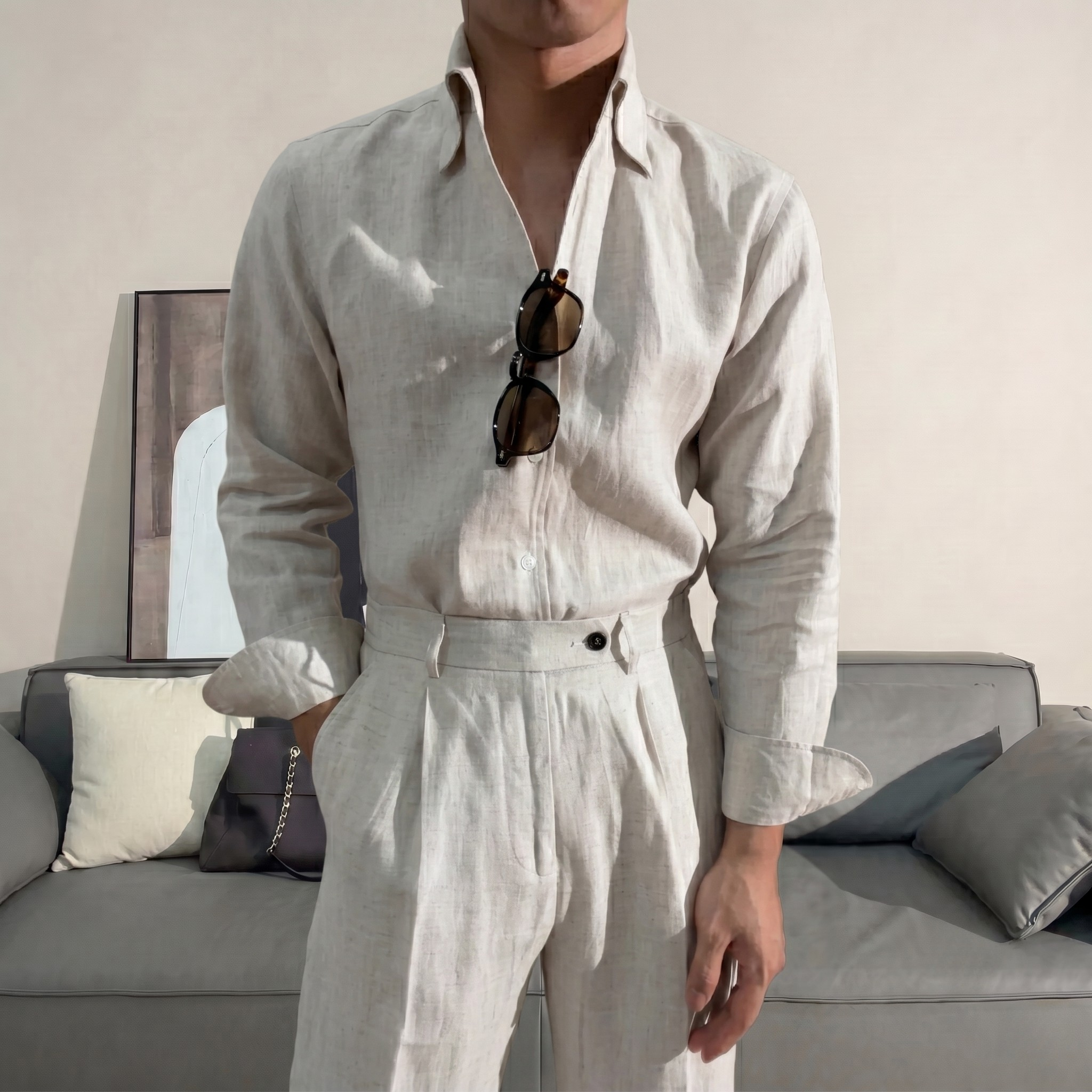 Camisa Como de lino Set