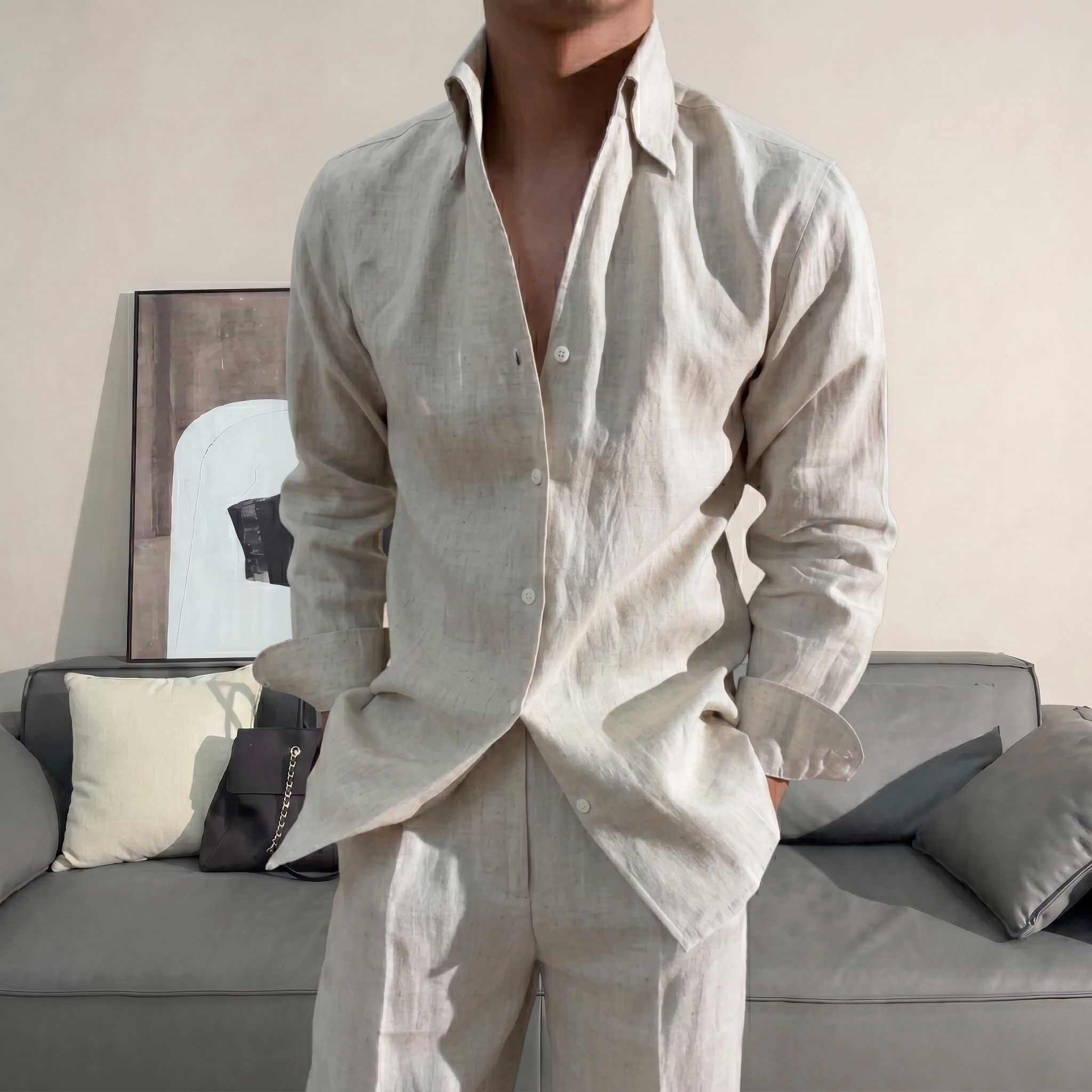 Camisa Como de lino Set