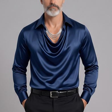 Solid-Color, Minimaliscamiseta-Collar Top para hombre
