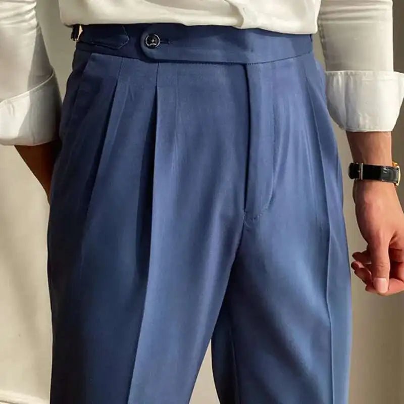 Italian design ankle high-waist trousers