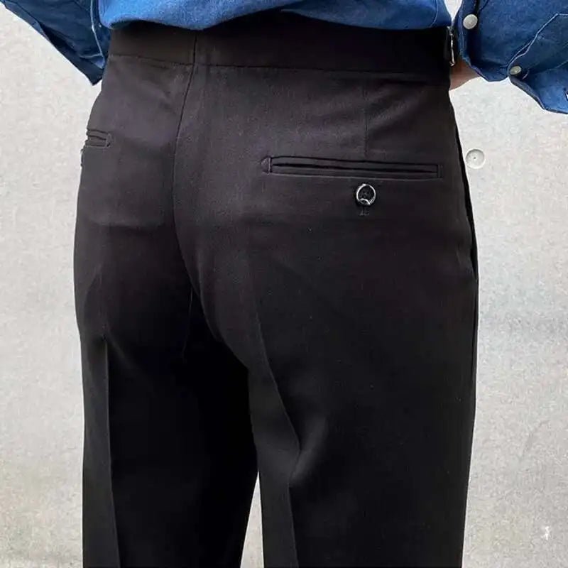 Italian design ankle high-waist trousers