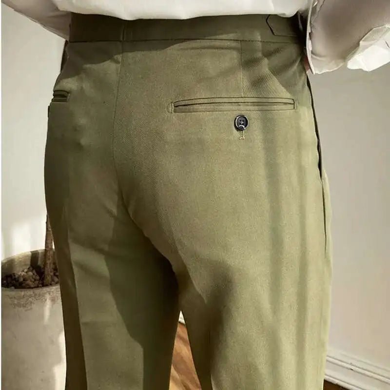 Italian design ankle high-waist trousers