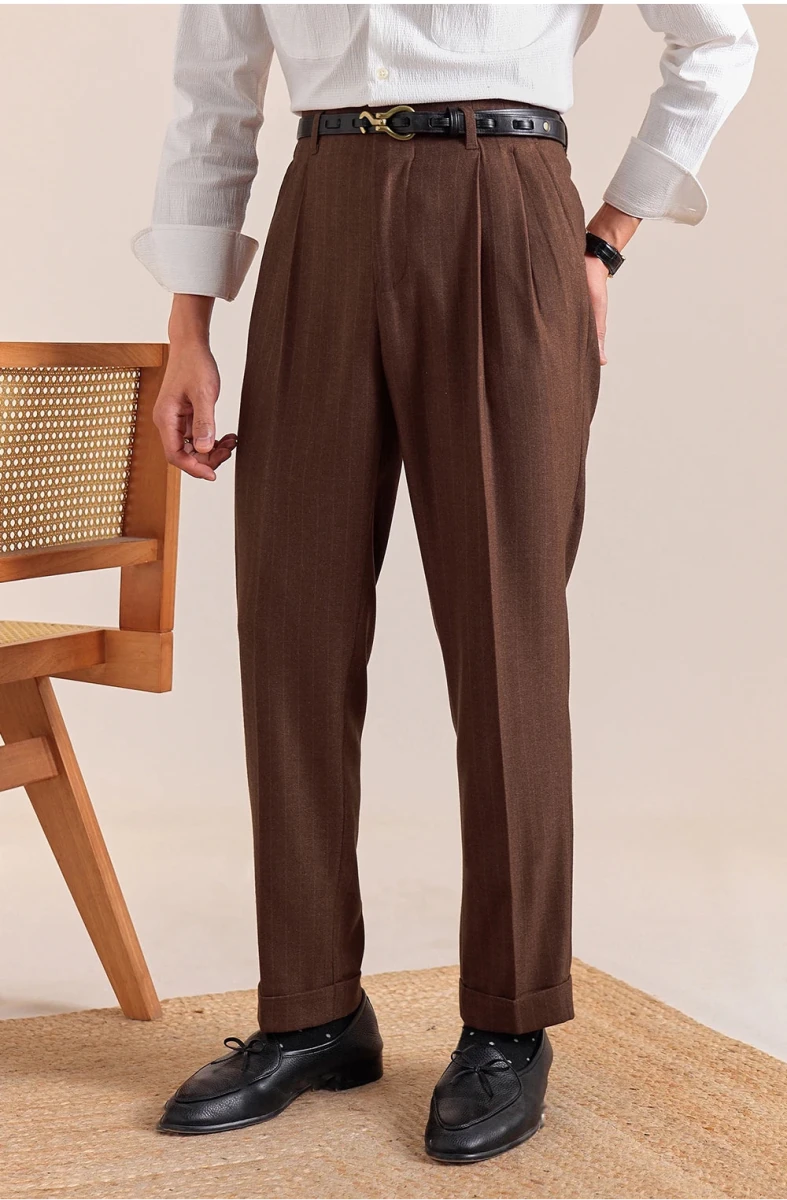 Pantalón Italian office brown straight