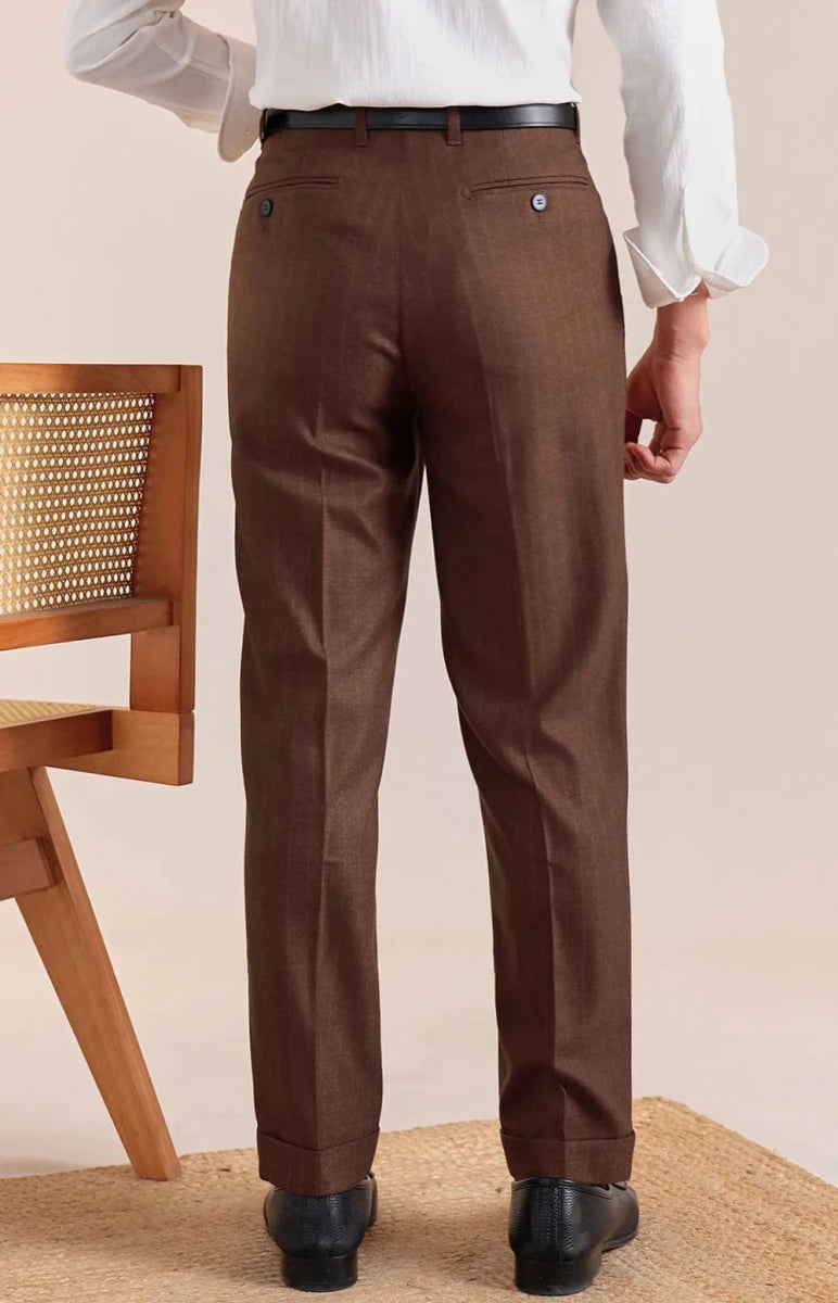Pantalón Italian office brown straight