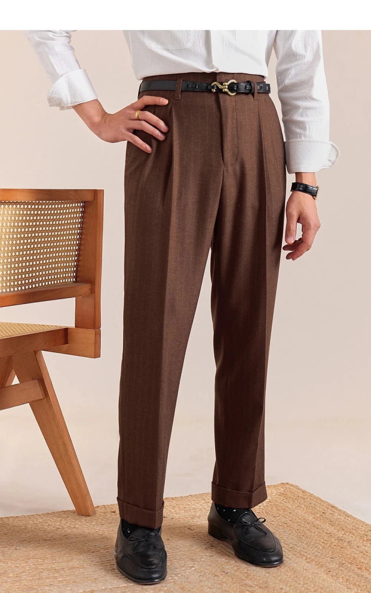 Pantalón Italian office brown straight