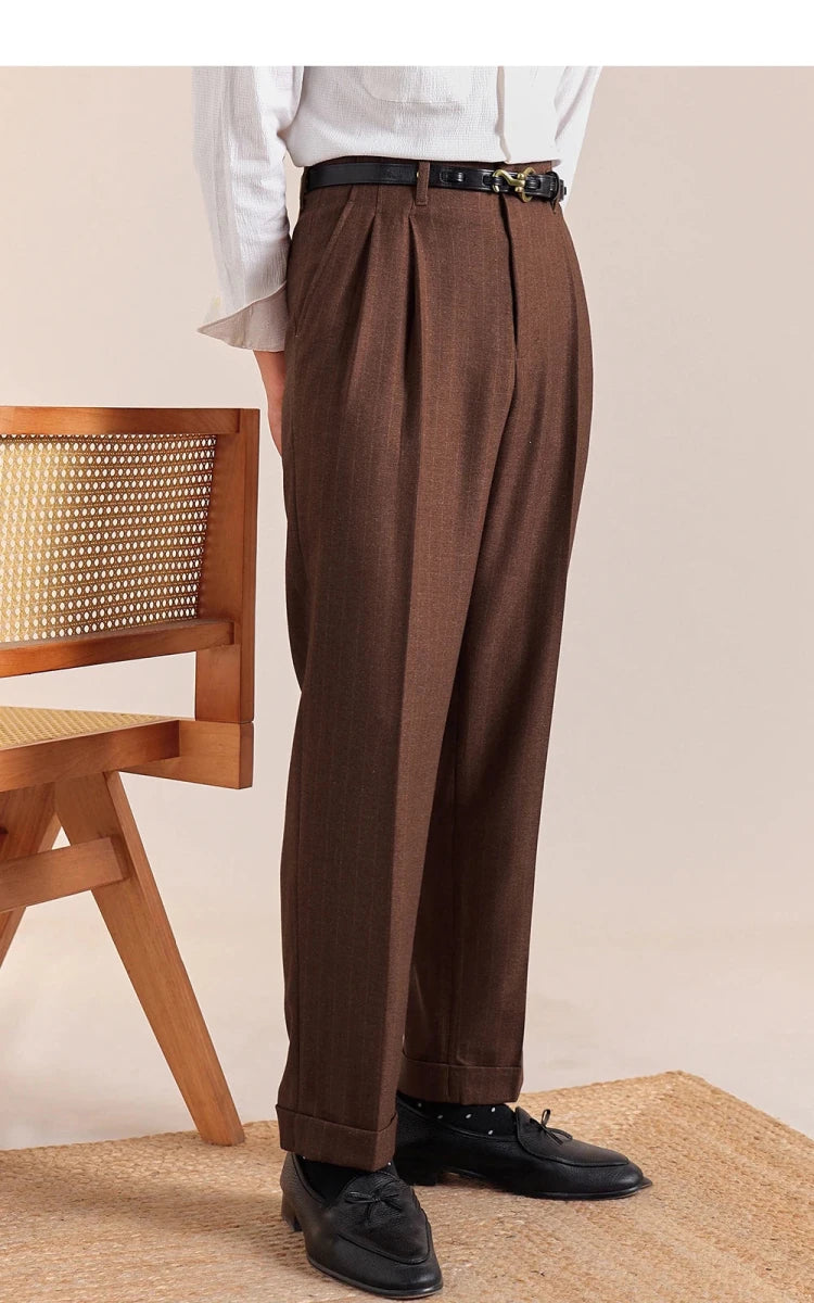 Pantalón Italian office brown straight