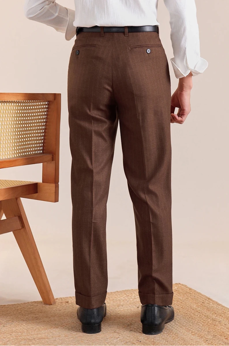 Pantalón Italian office brown straight