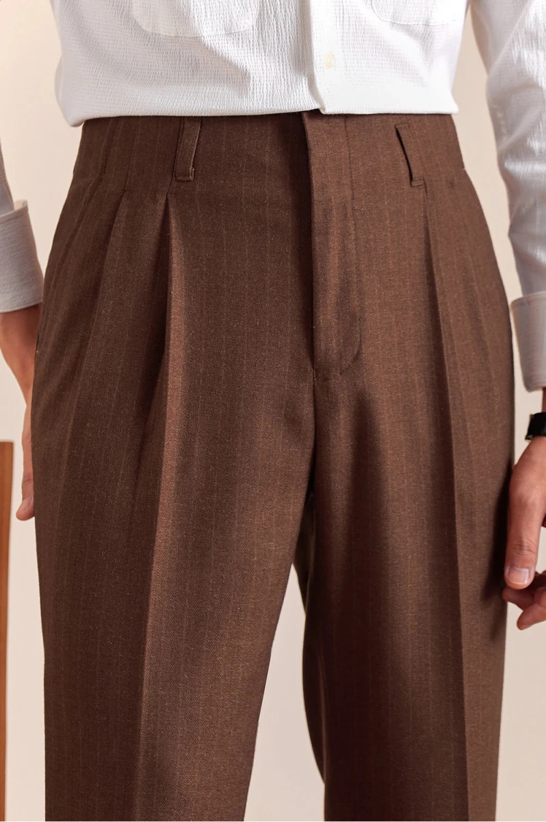 Pantalón Italian office brown straight