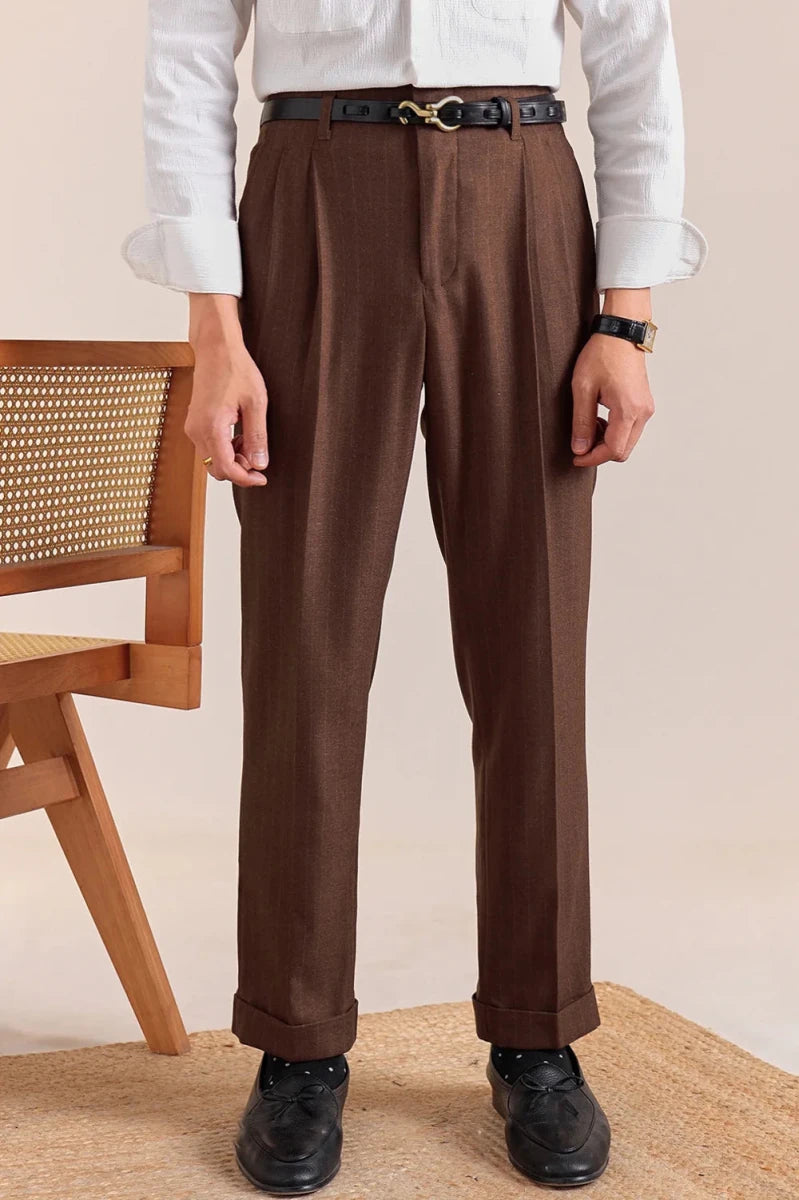 Pantalón Italian office brown straight
