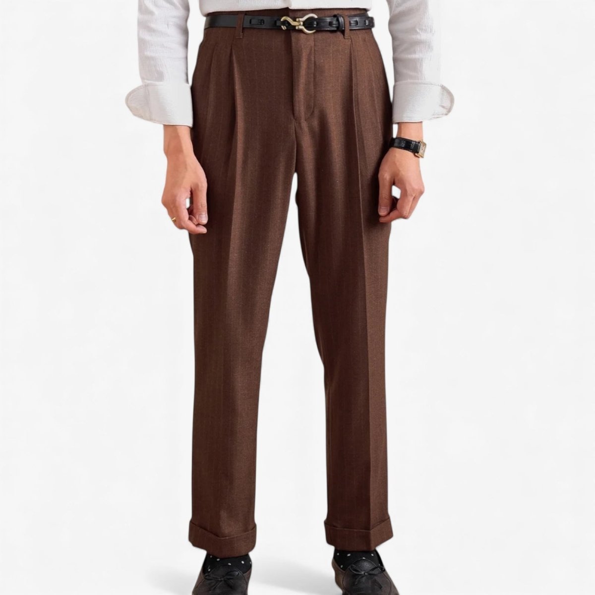 Pantalón Italian office brown straight