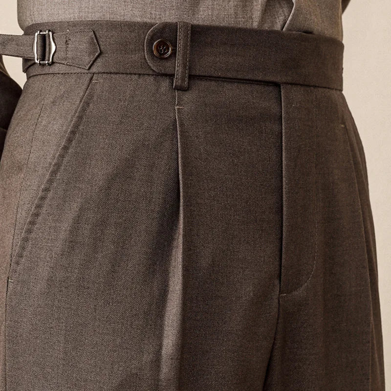 Italian wool carrot fit elegant trousers
