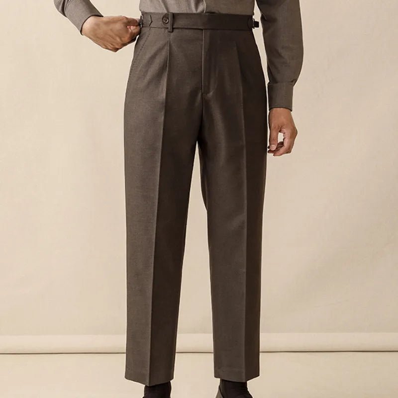 Italian wool carrot fit elegant trousers