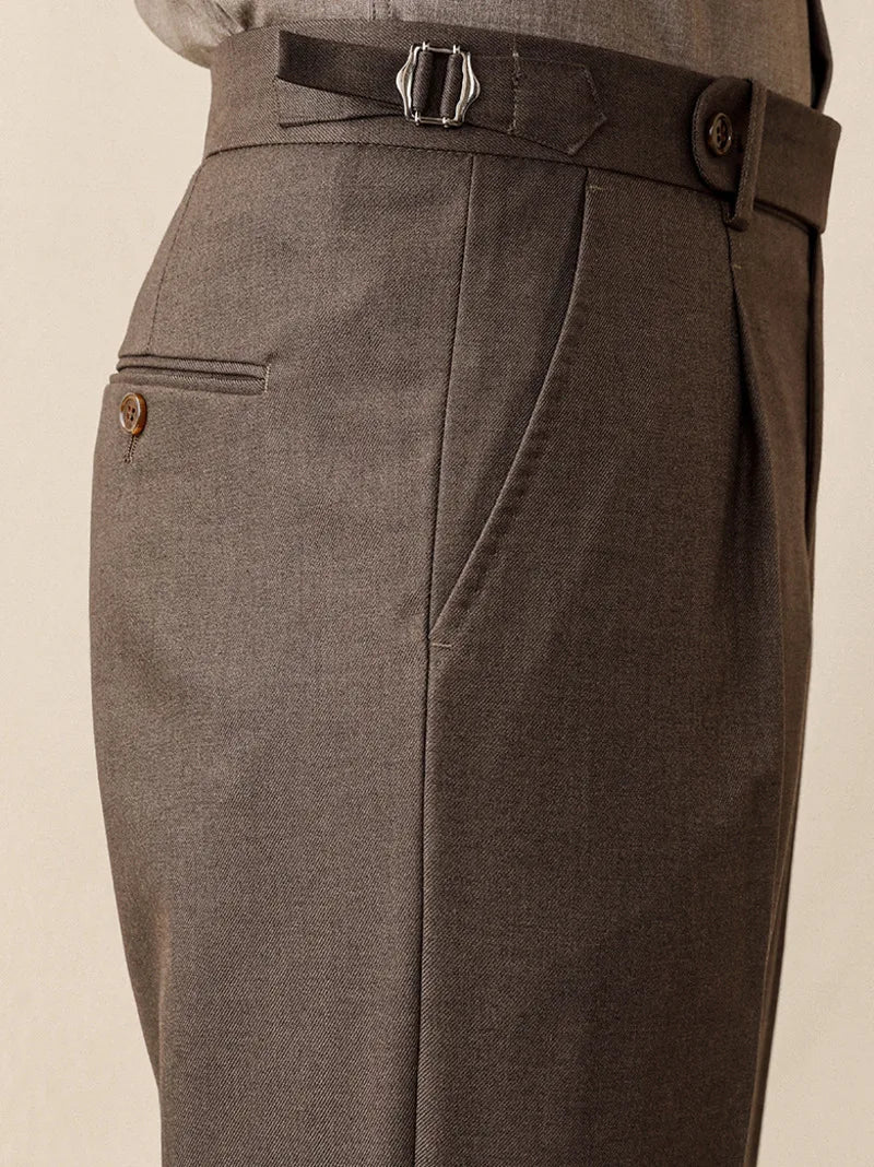Italian wool carrot fit elegant trousers