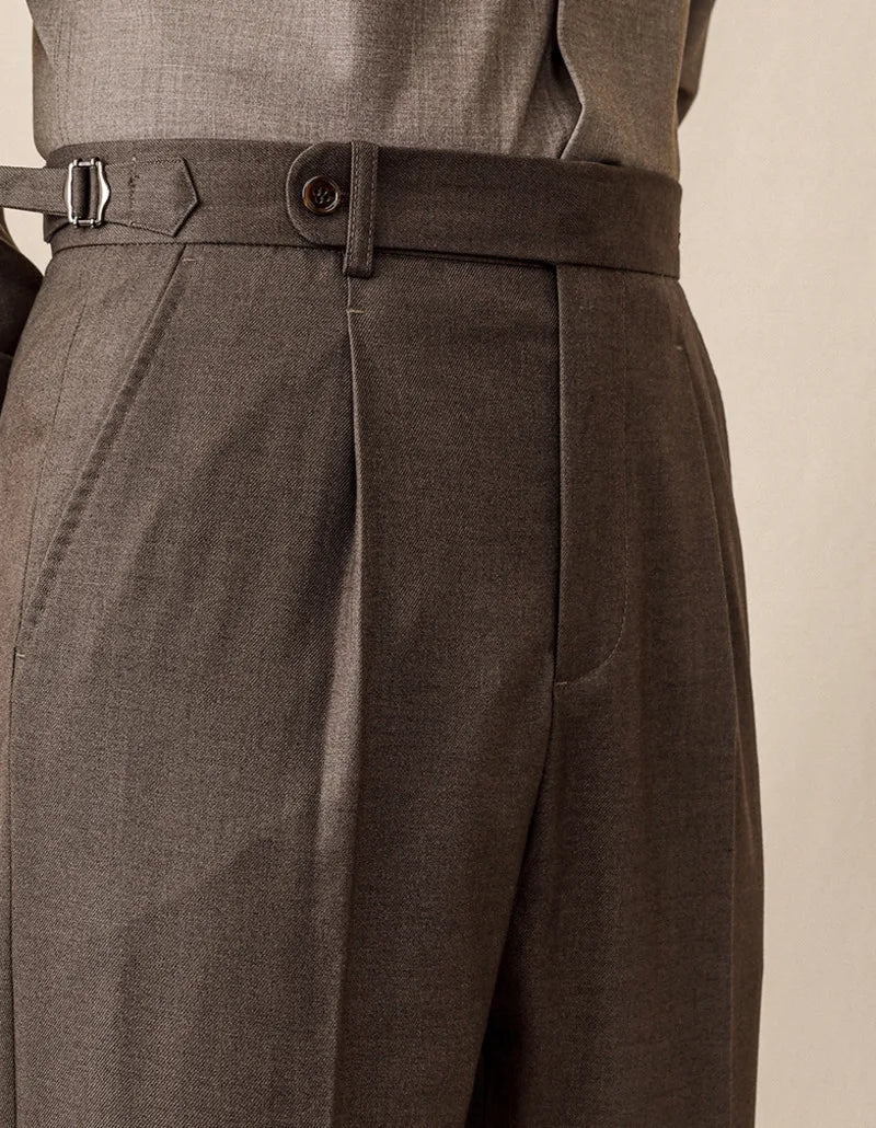 Italian wool carrot fit elegant trousers