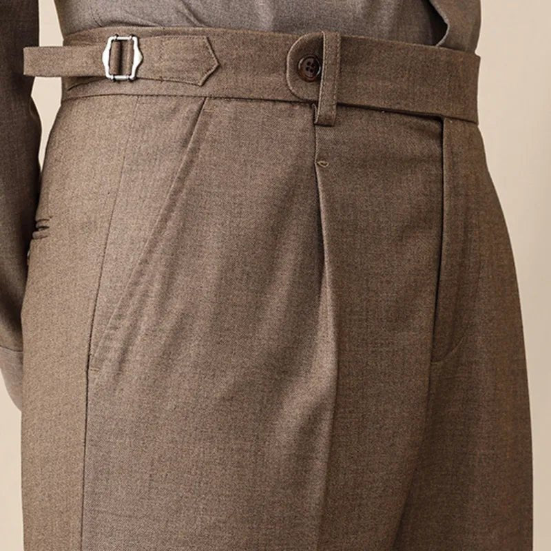 Italian wool carrot fit elegant trousers