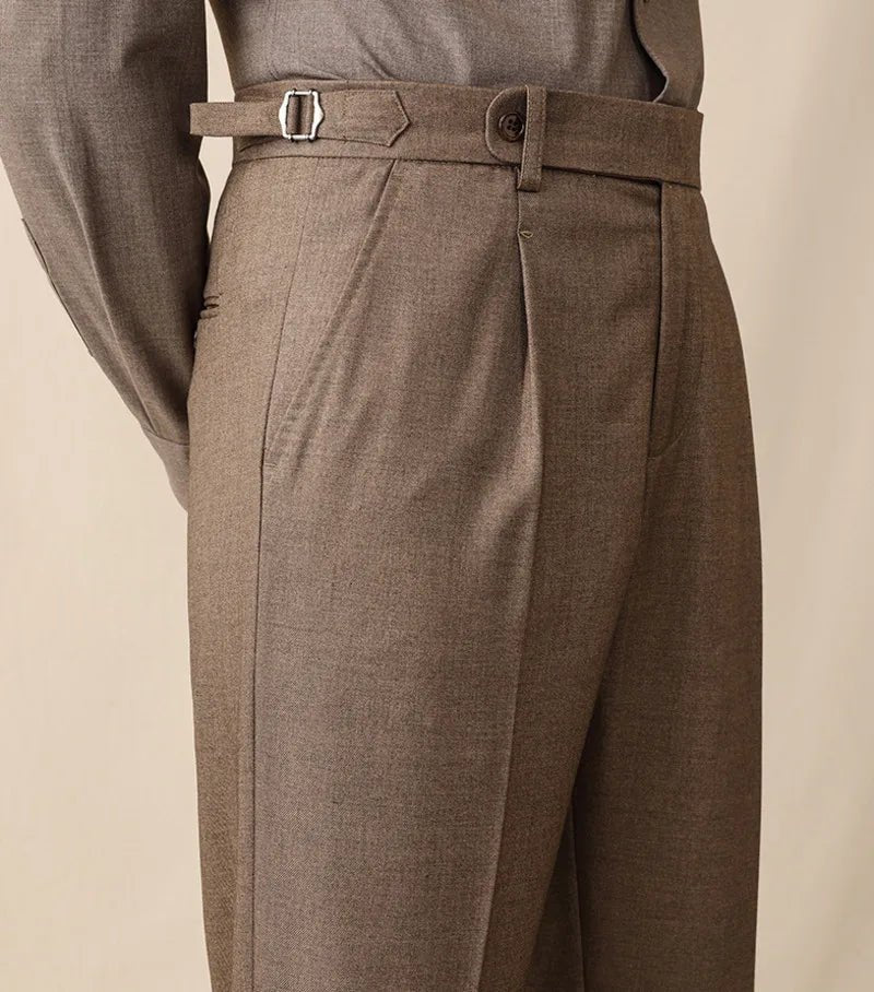 Italian wool carrot fit elegant trousers