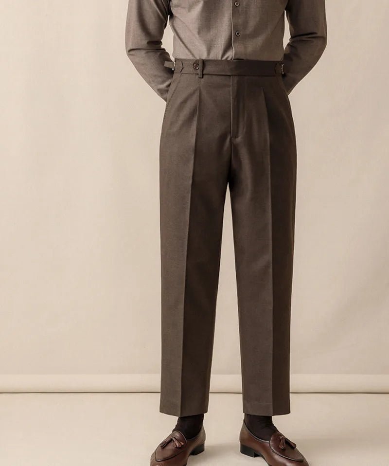 Italian wool carrot fit elegant trousers