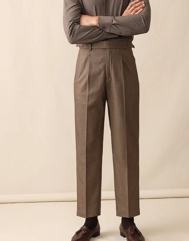Italian wool carrot fit elegant trousers