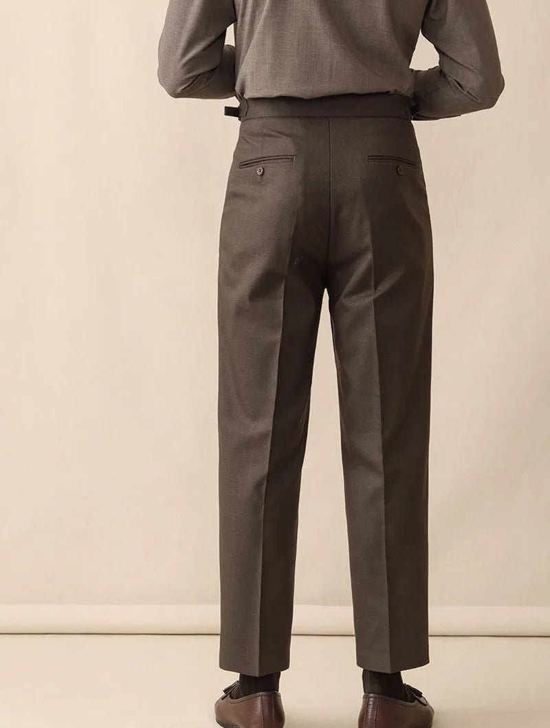 Italian wool carrot fit elegant trousers