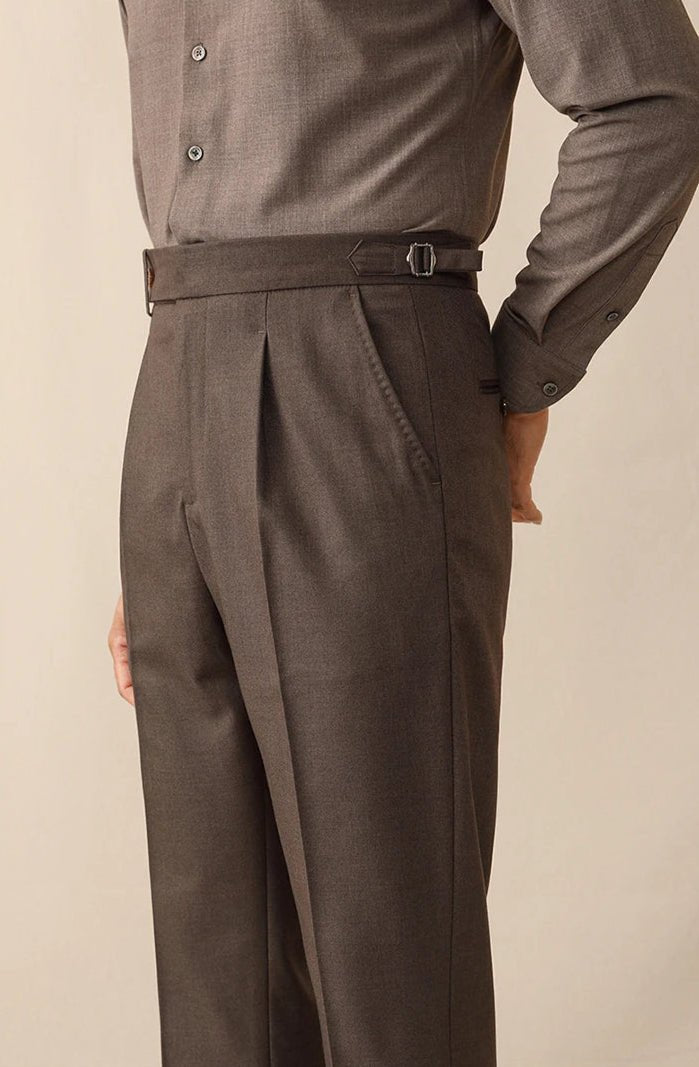 Italian wool carrot fit elegant trousers