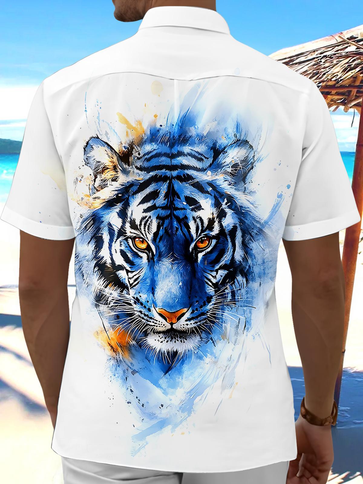 Tiger Pocket de manga corta camisas para hombre